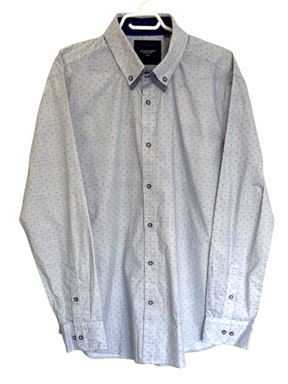 Lloyd & Jefferson Men’s Light Blue Patterned Cotton Shirt Size XL